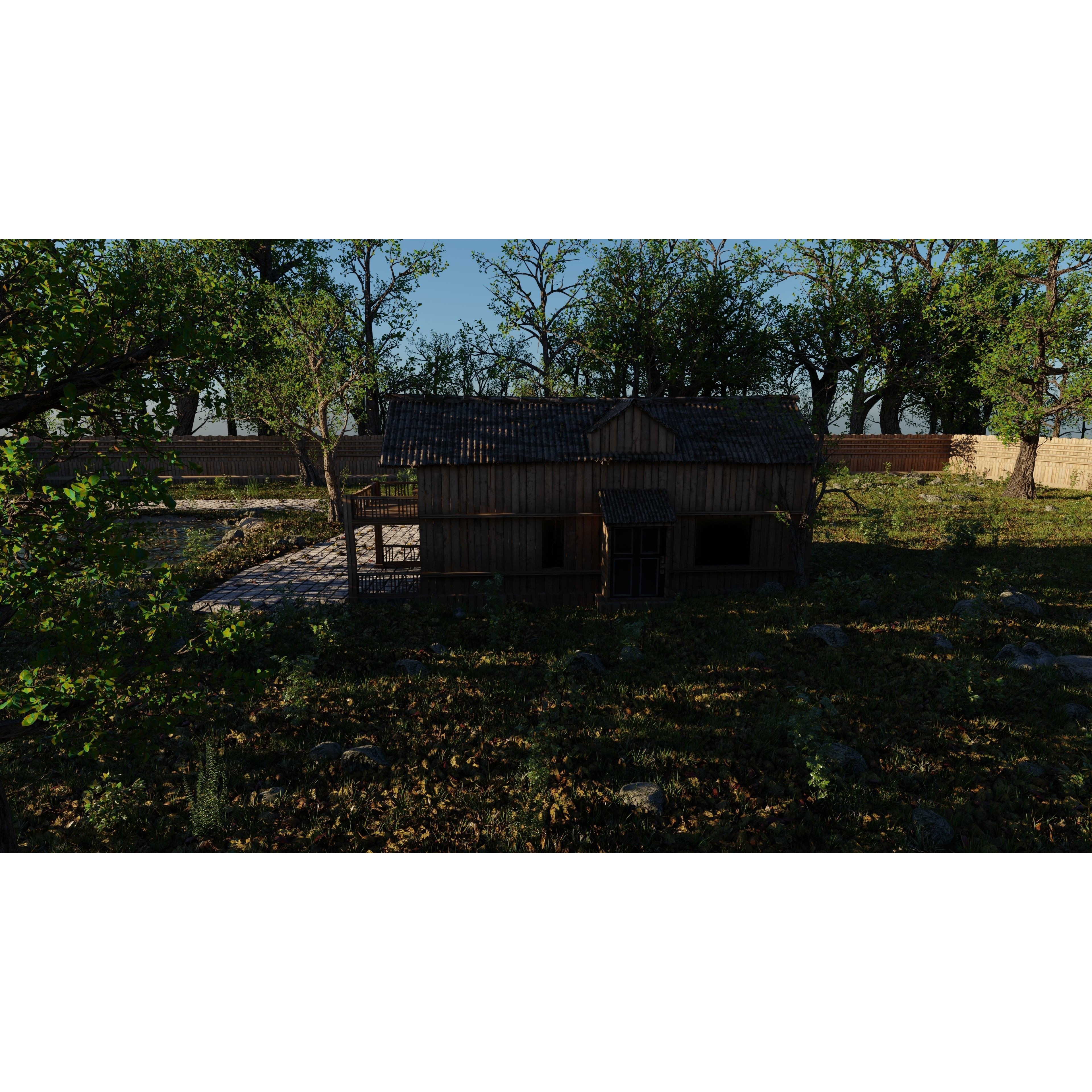 Abandoned Cabin Scene - Game-Ready 3D Model - View 9