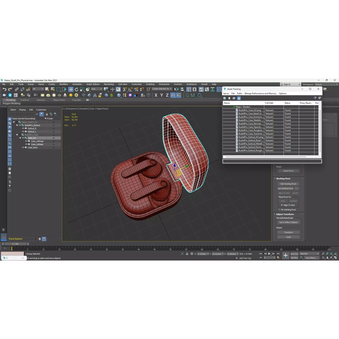Samsung Galaxy Buds 4 Pro 3D Model – High Poly PBR Asset, FBX, Blender - View 22