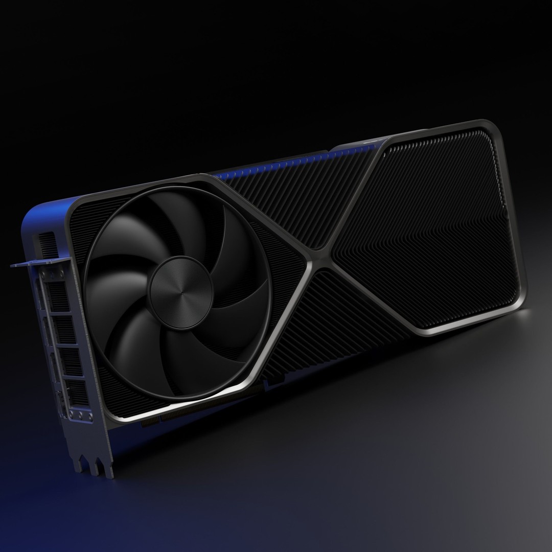 RTX 4090 3D Model – High Detail Gaming GPU with PBR Textures