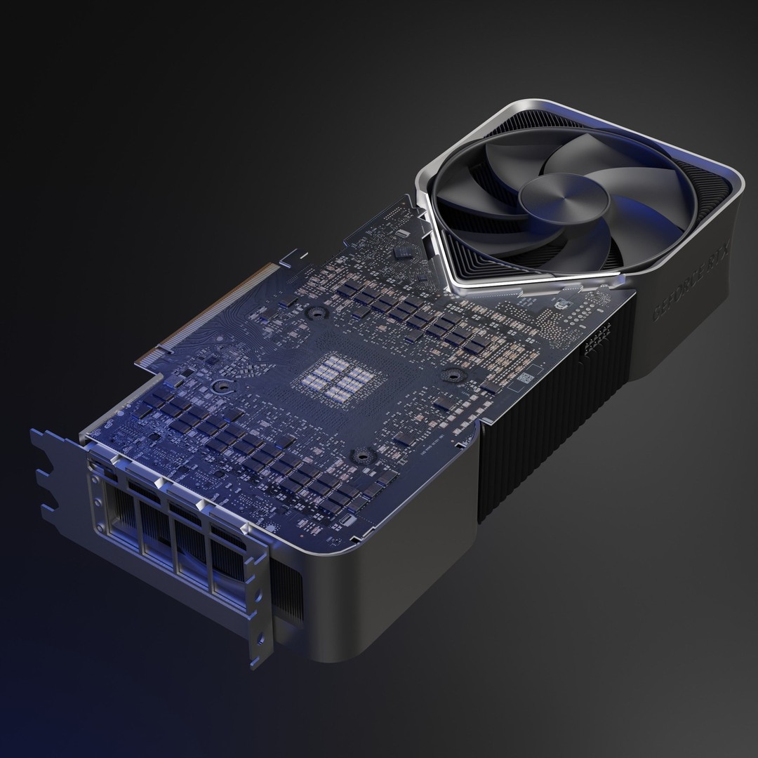 RTX 4090 3D Model – High Detail Gaming GPU with PBR Textures - View 10