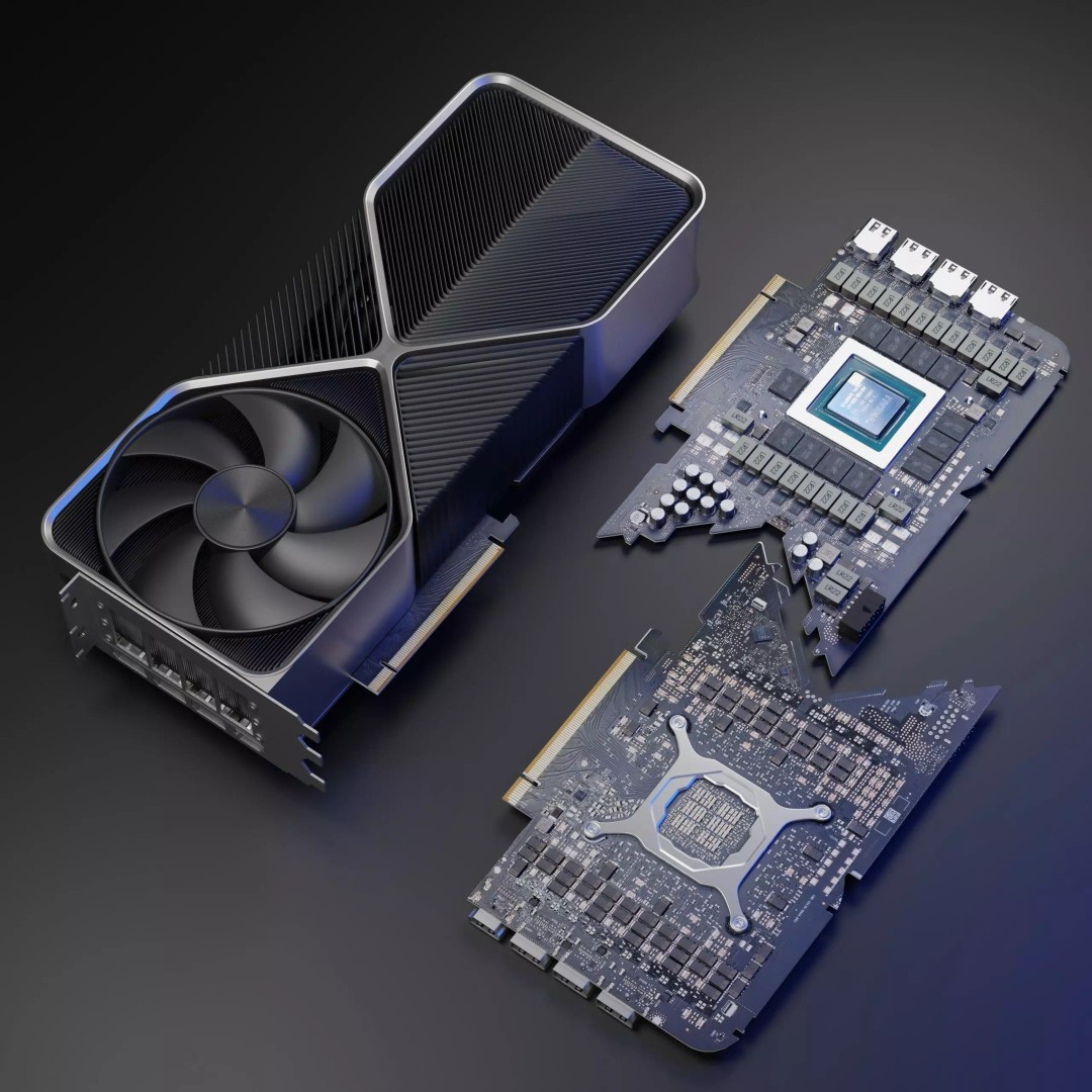 RTX 4090 3D Model – High Detail Gaming GPU with PBR Textures - View 2