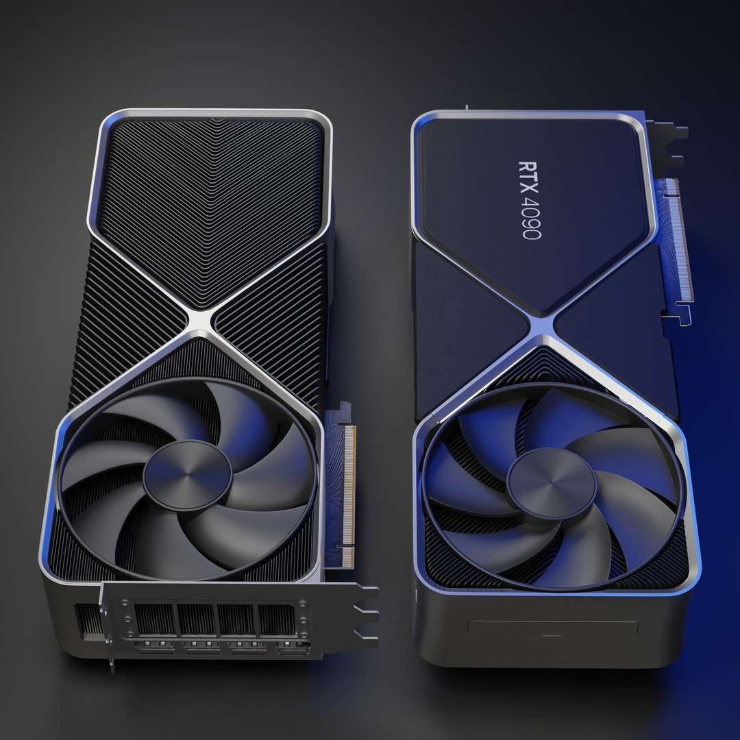 RTX 4090 3D Model – High Detail Gaming GPU with PBR Textures - View 3