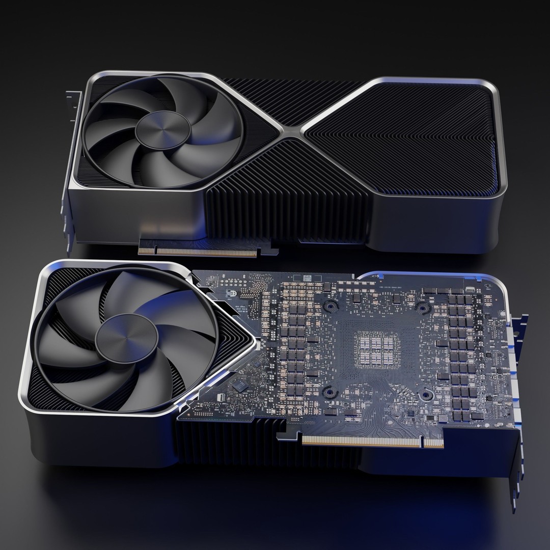 RTX 4090 3D Model – High Detail Gaming GPU with PBR Textures - View 4