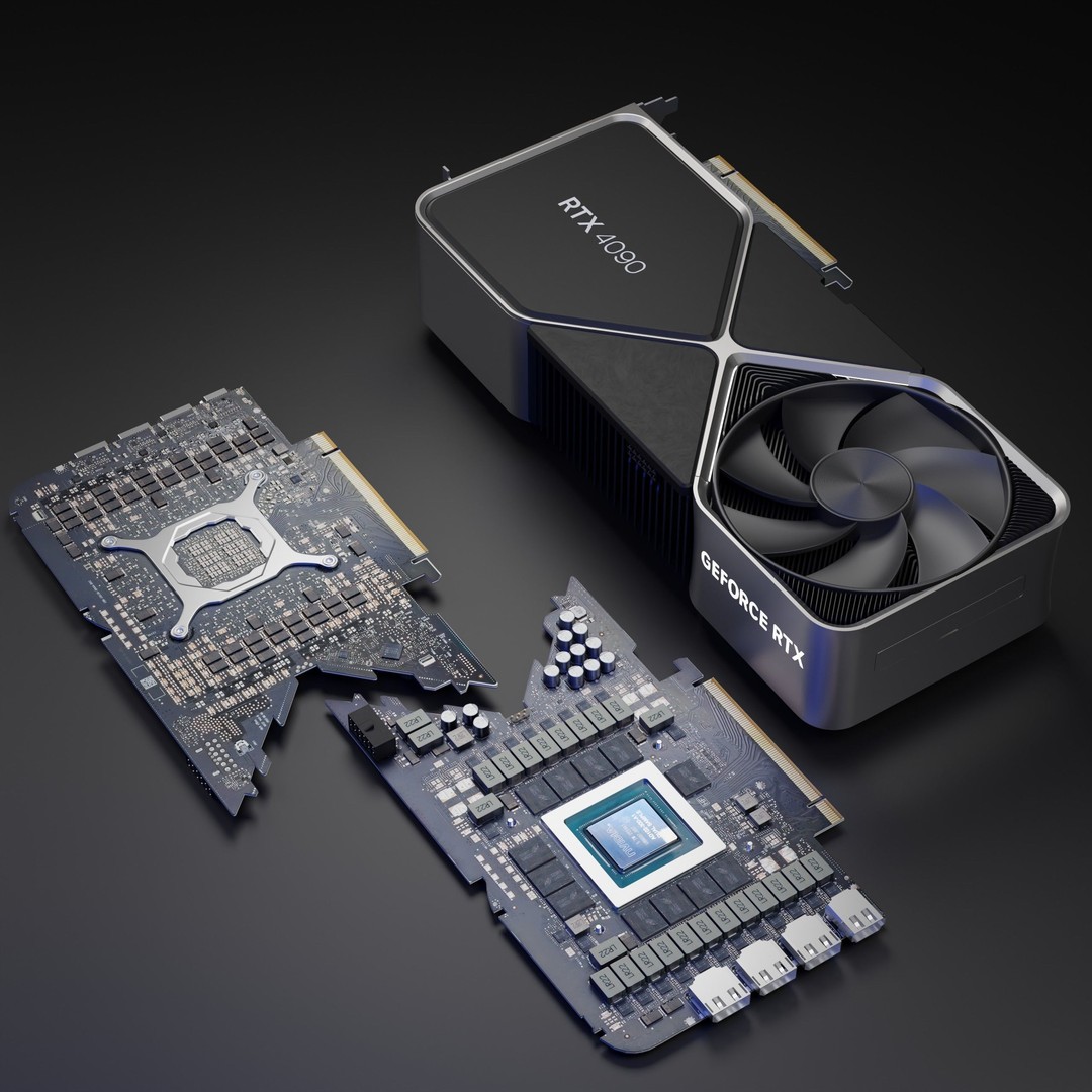 RTX 4090 3D Model – High Detail Gaming GPU with PBR Textures - View 5