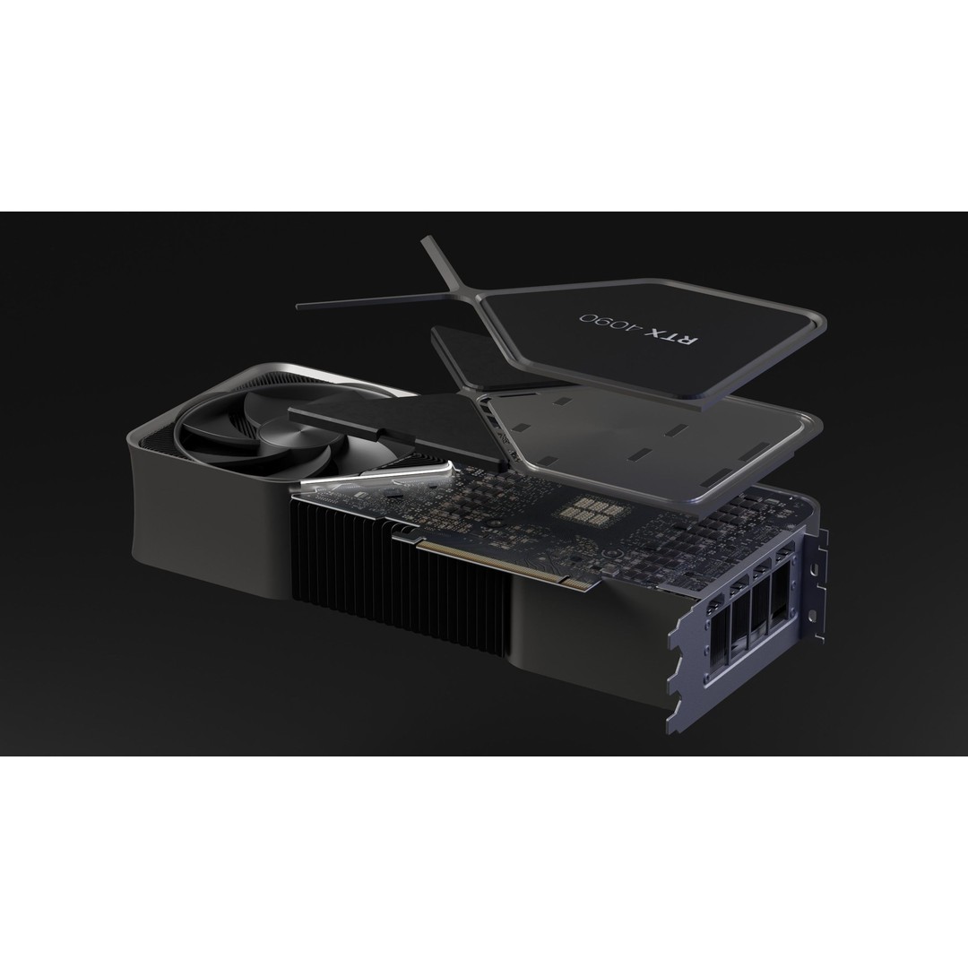 RTX 4090 3D Model – High Detail Gaming GPU with PBR Textures - View 7