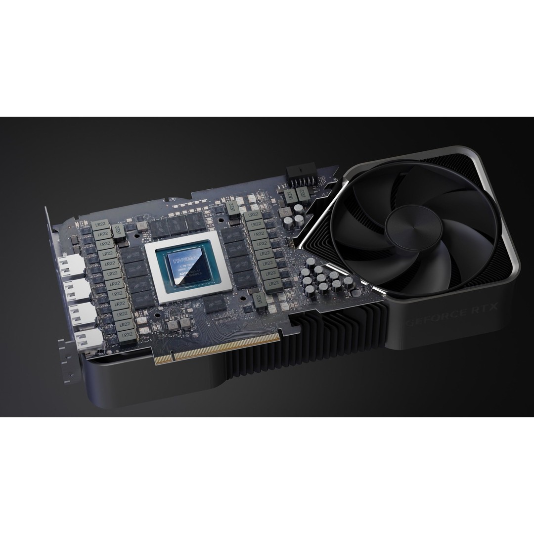RTX 4090 3D Model – High Detail Gaming GPU with PBR Textures - View 9