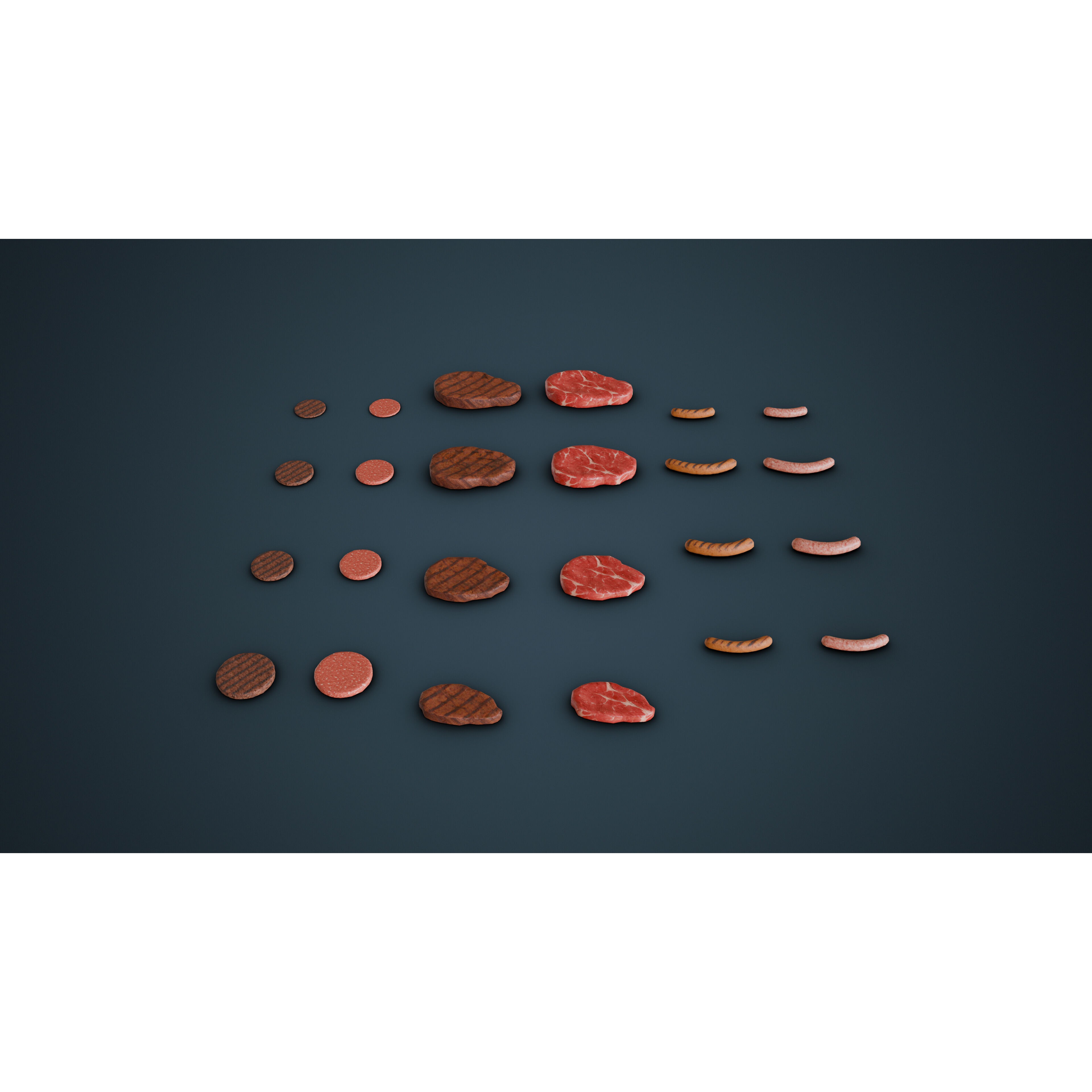 Grill Food - Low-Poly Game-Ready 3D Model - View 6