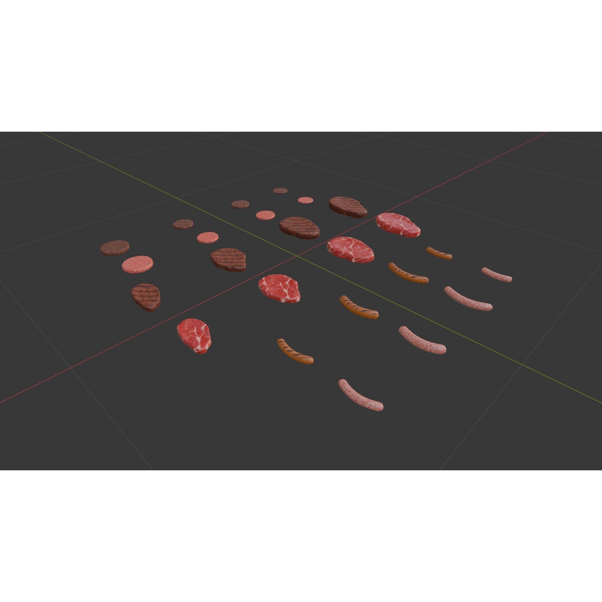 Grill Food - Low-Poly Game-Ready 3D Model - View 7