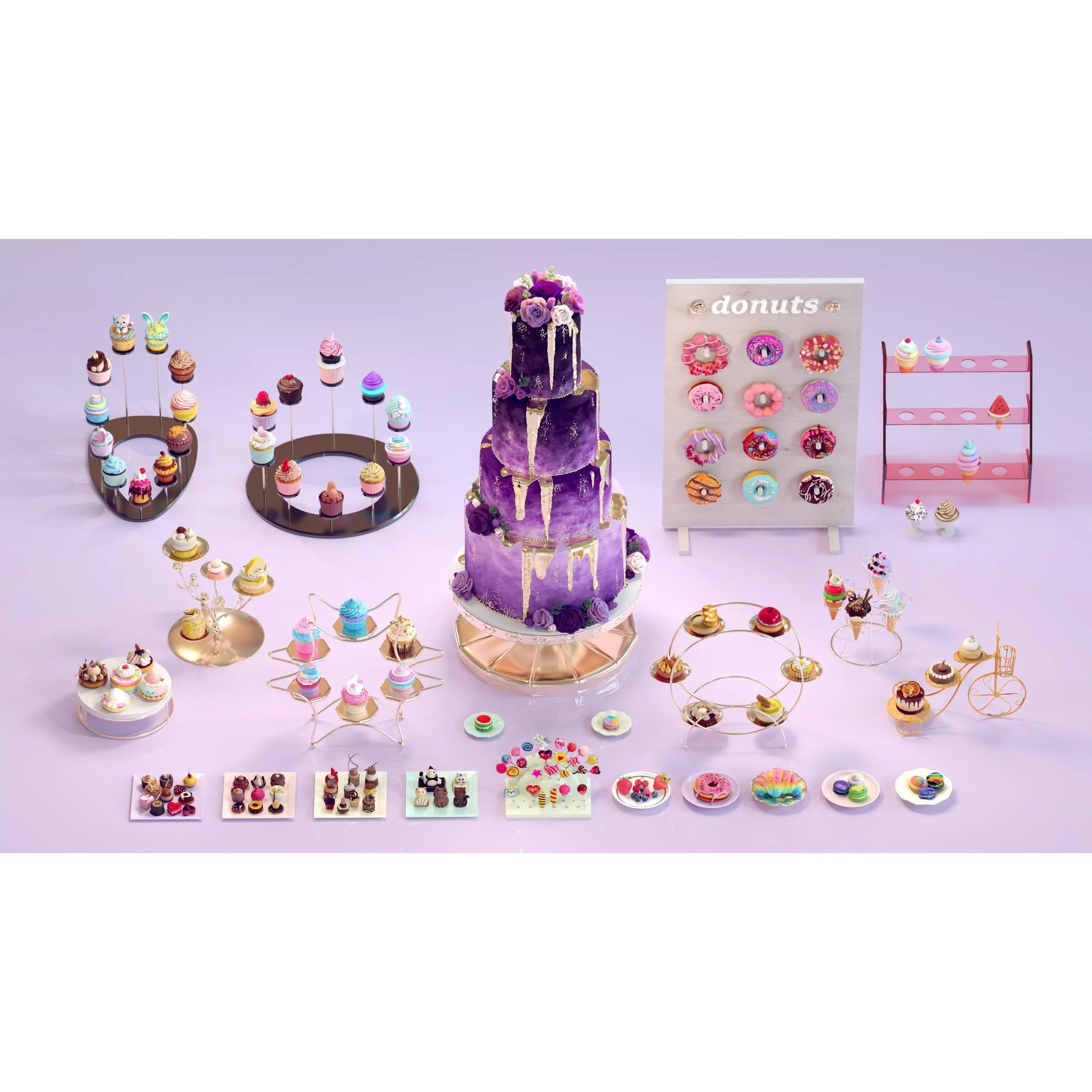 Sweet Dessert Pack - Low-Poly Game-Ready 3D Model - View 30