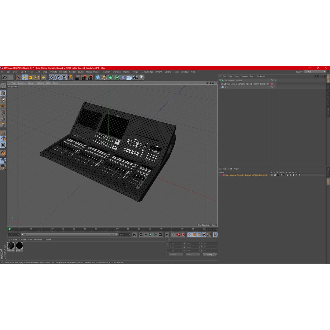 Roland M-5000 Mixing Console 3D Model – High Poly PBR Asset, FBX - View 26