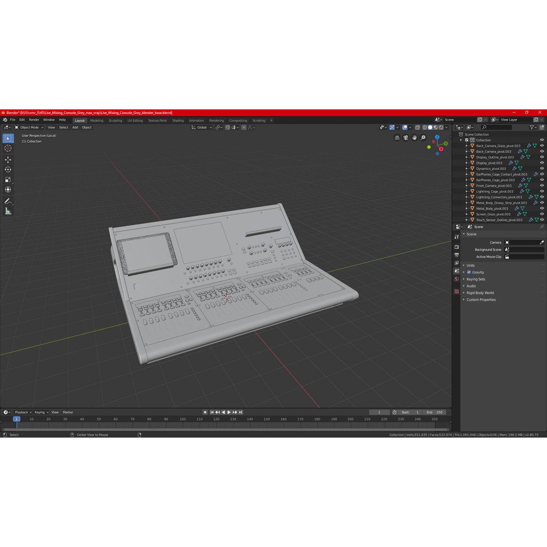 Roland M-5000 Mixing Console 3D Model – High Poly PBR Asset, FBX - View 28