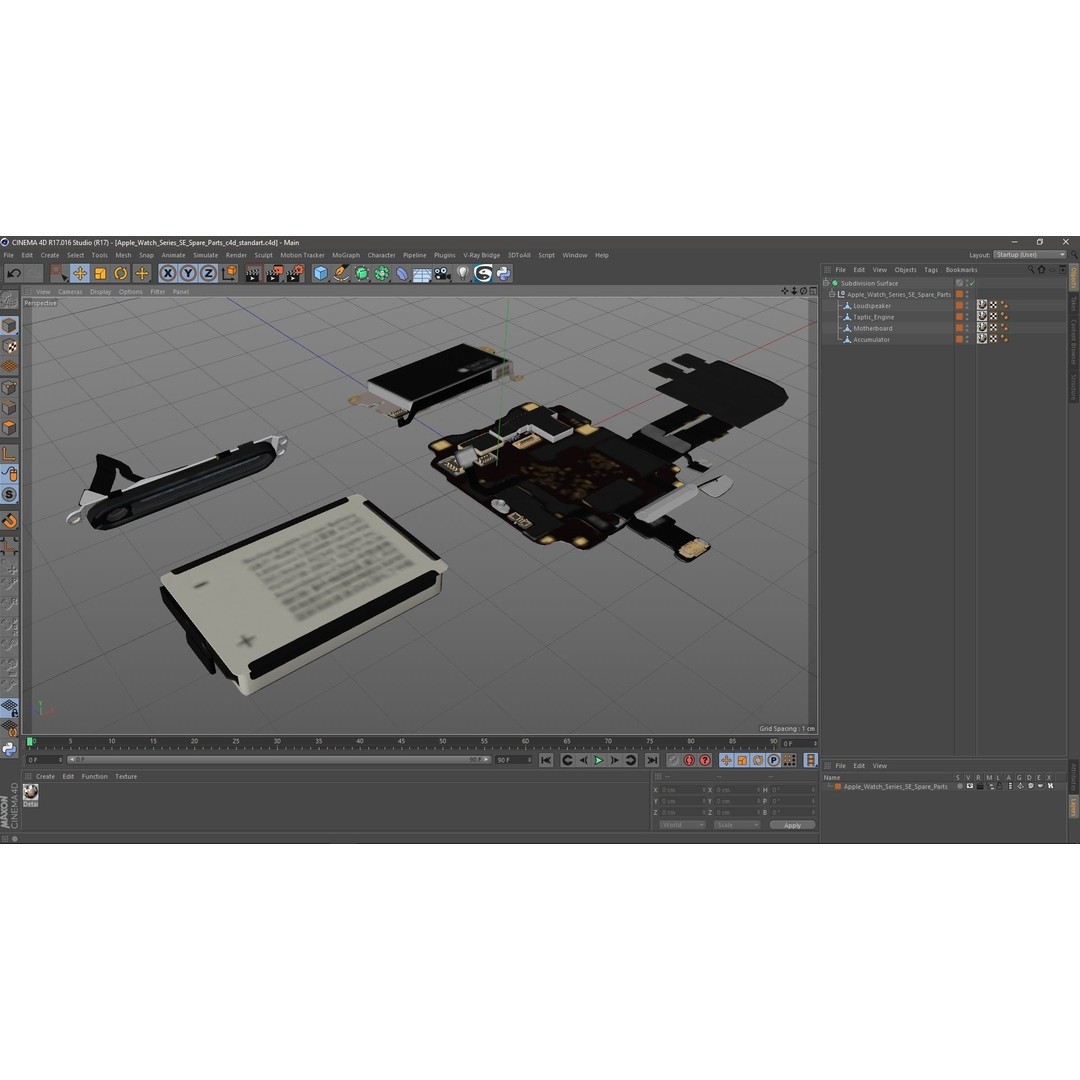 Apple Watch Series SE Spare Parts 3D Model – Detailed Disassembled Parts - View 23
