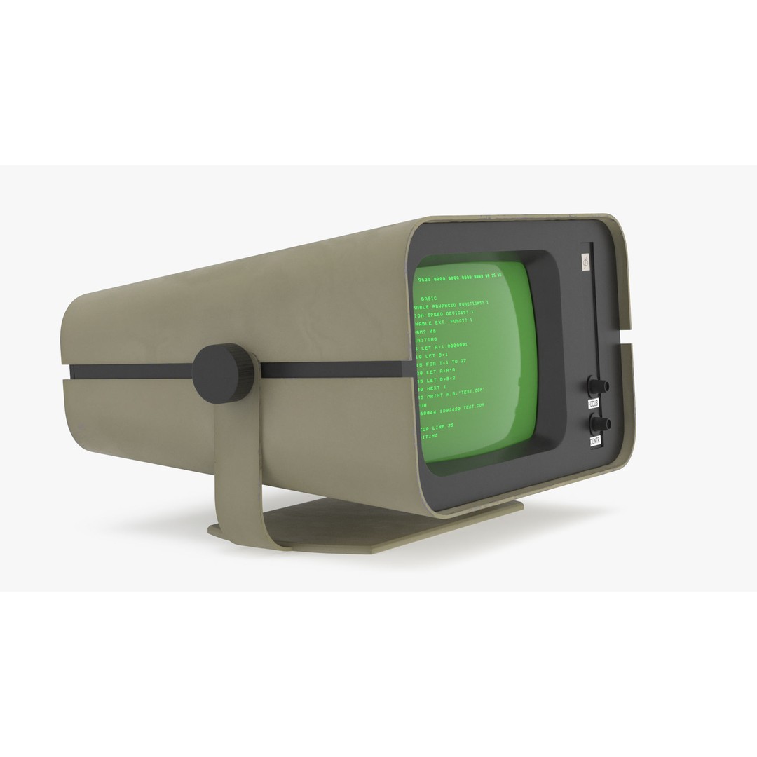 Vintage DVK-2 Computer Monitor 3D Model – High Poly PBR Asset, FBX, OBJ - View 11