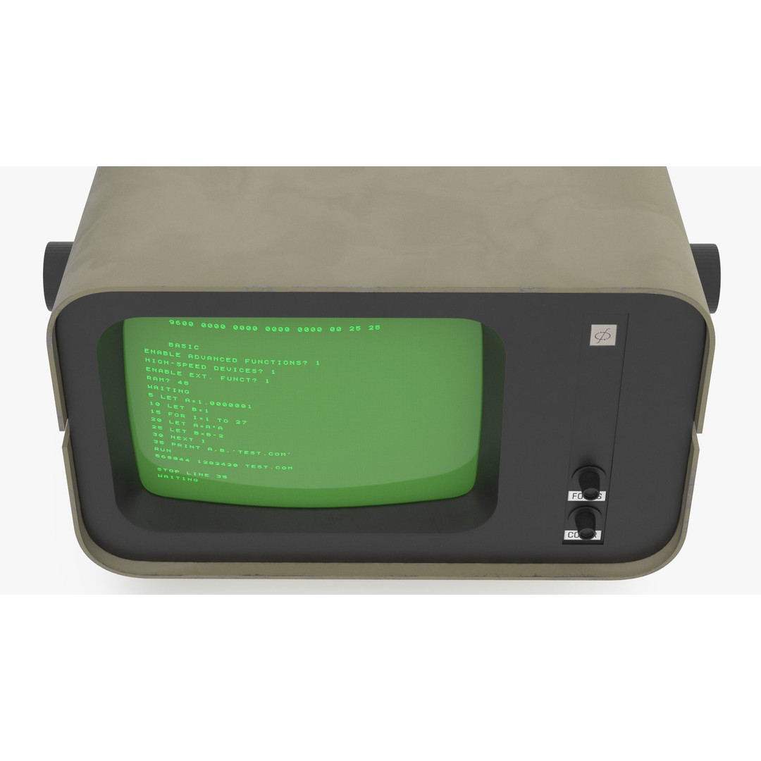 Vintage DVK-2 Computer Monitor 3D Model – High Poly PBR Asset, FBX, OBJ - View 12