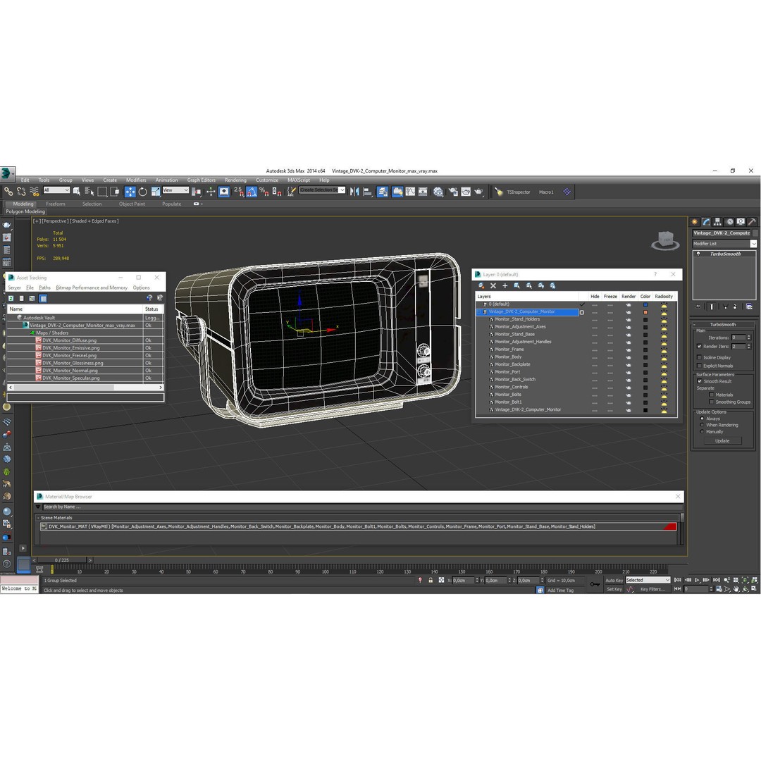 Vintage DVK-2 Computer Monitor 3D Model – High Poly PBR Asset, FBX, OBJ - View 18