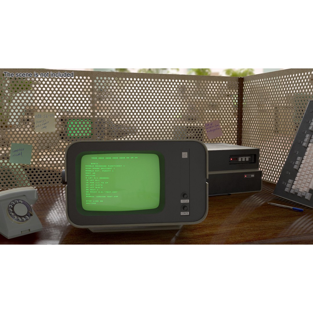 Vintage DVK-2 Computer Monitor 3D Model – High Poly PBR Asset, FBX, OBJ - View 2