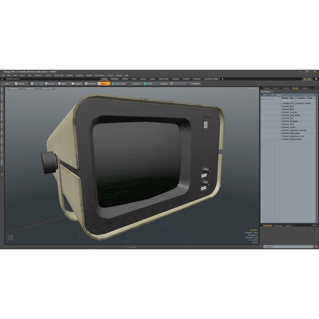 Vintage DVK-2 Computer Monitor 3D Model – High Poly PBR Asset, FBX, OBJ - View 20