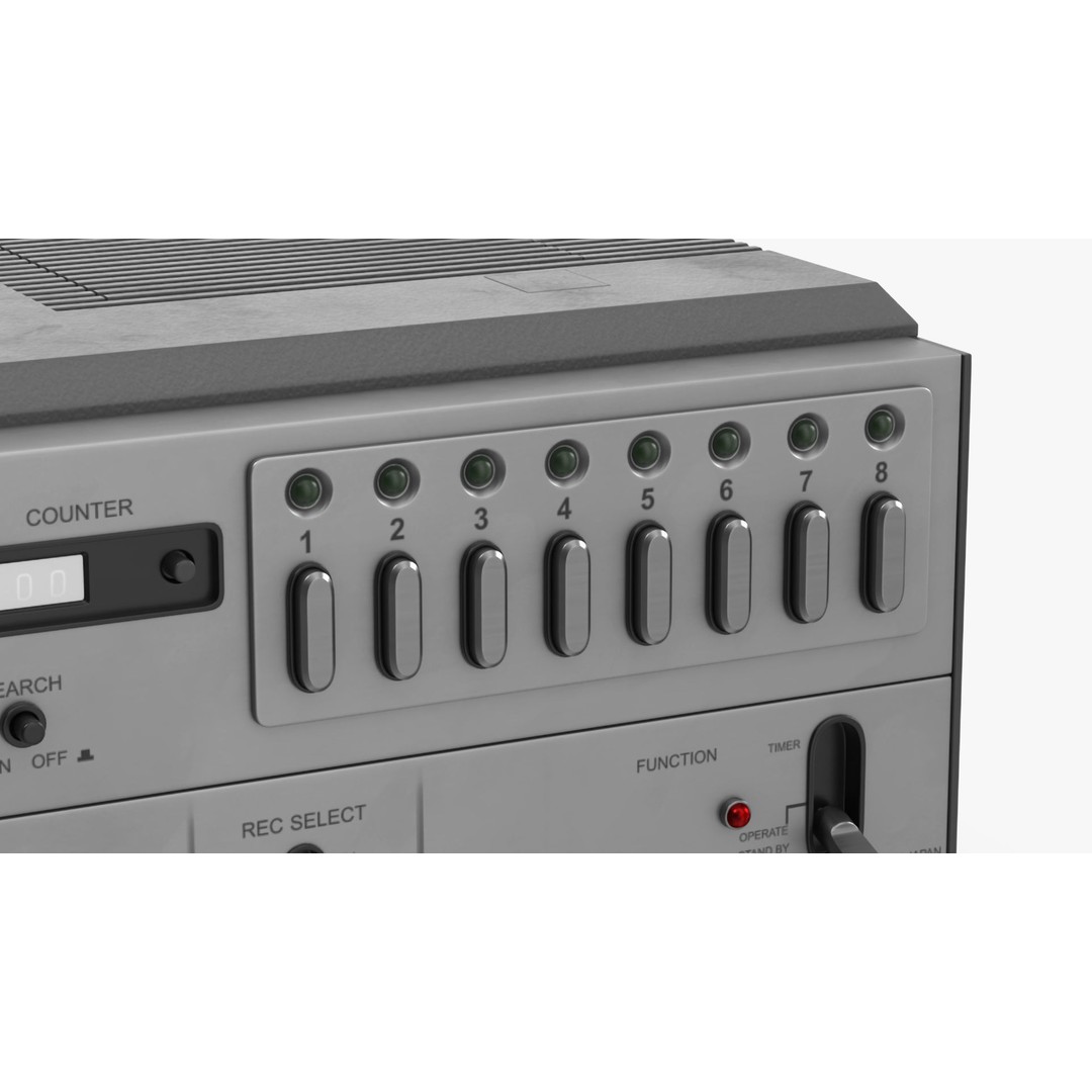 VHS Player 3D Model – Vintage JVC HR-3330TR with Sony Cassette - View 11