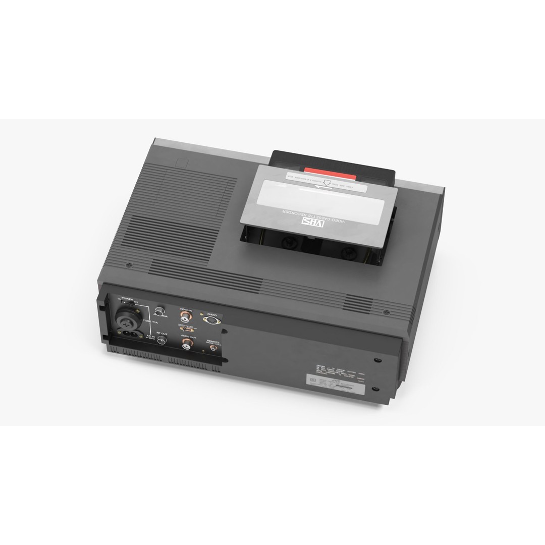 VHS Player 3D Model – Vintage JVC HR-3330TR with Sony Cassette - View 9