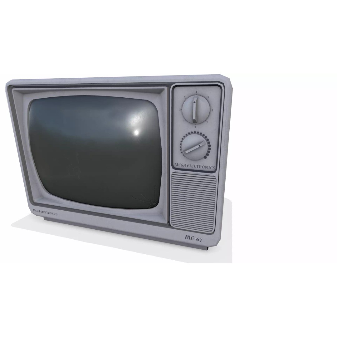 Retro Vintage CRT TV 3D Model – Low Poly PBR Game Asset, FBX - View 12