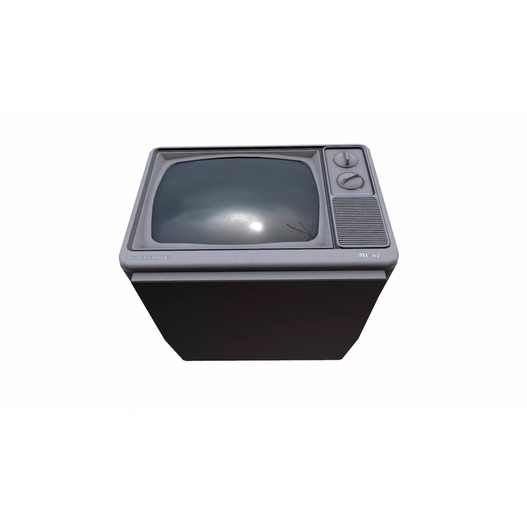 Retro Vintage CRT TV 3D Model – Low Poly PBR Game Asset, FBX - View 13