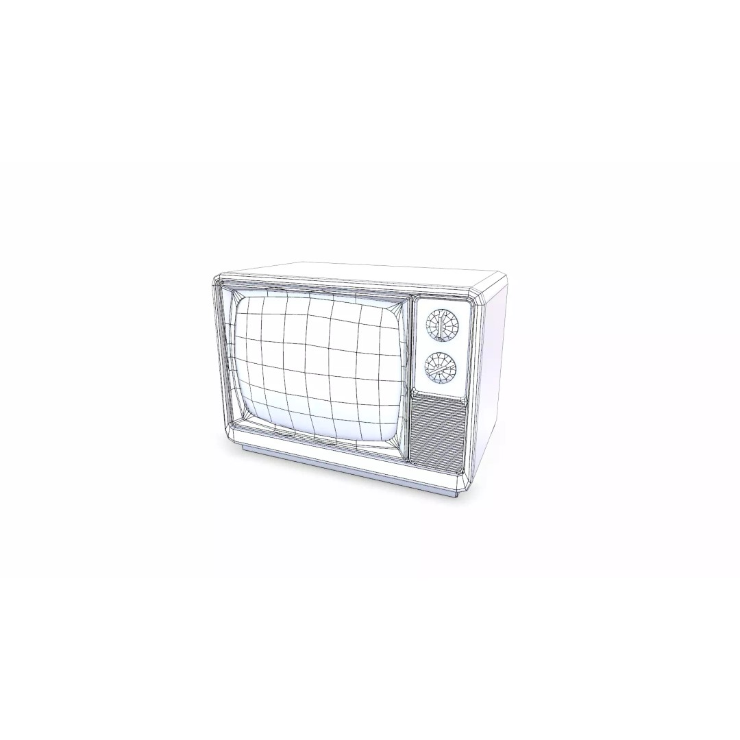 Retro Vintage CRT TV 3D Model – Low Poly PBR Game Asset, FBX - View 16