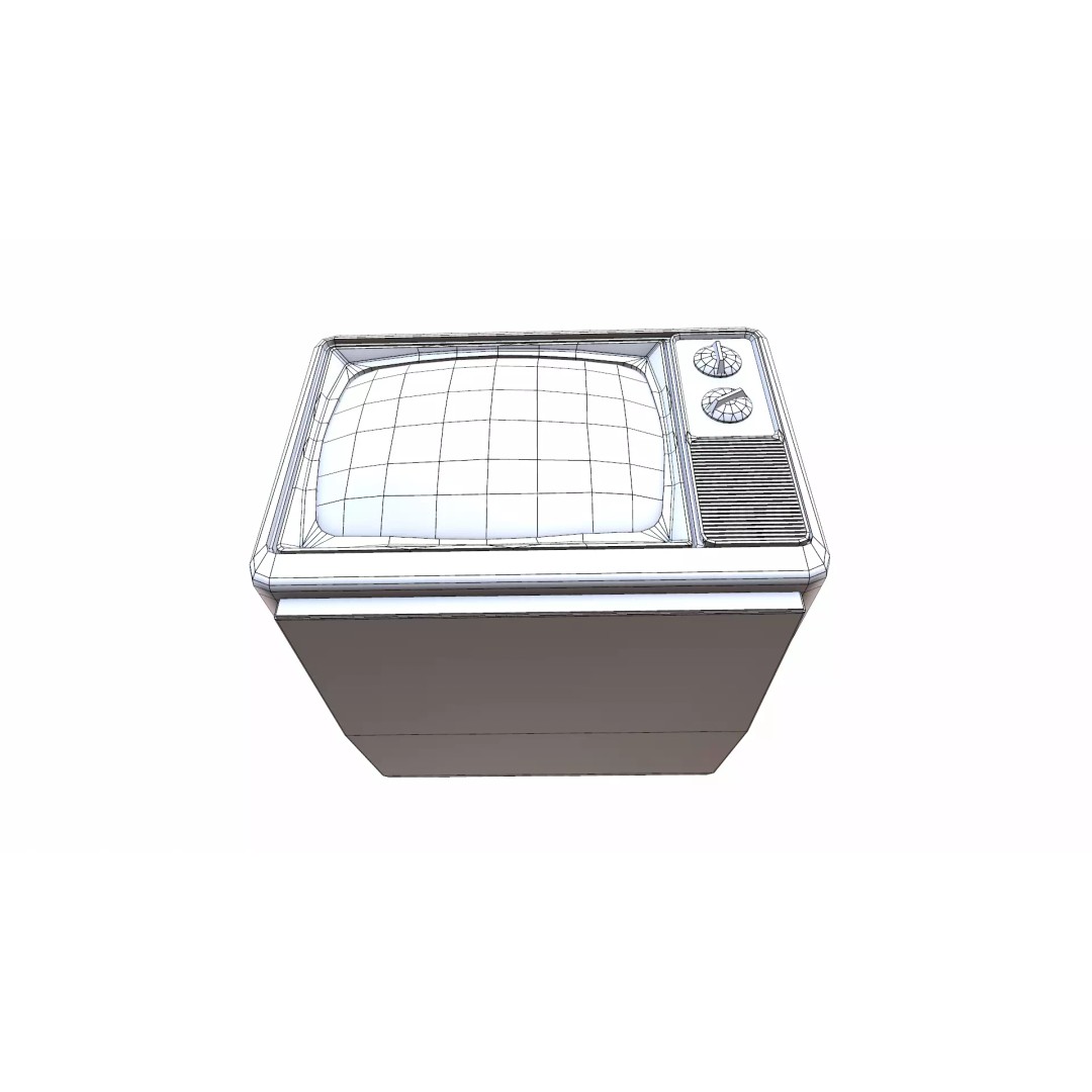 Retro Vintage CRT TV 3D Model – Low Poly PBR Game Asset, FBX - View 18