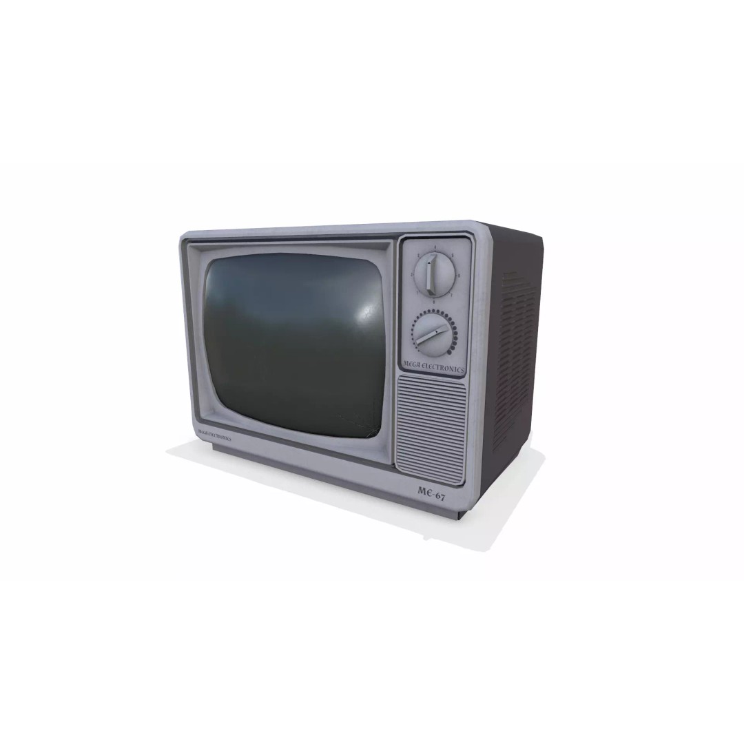 Retro Vintage CRT TV 3D Model – Low Poly PBR Game Asset, FBX - View 4