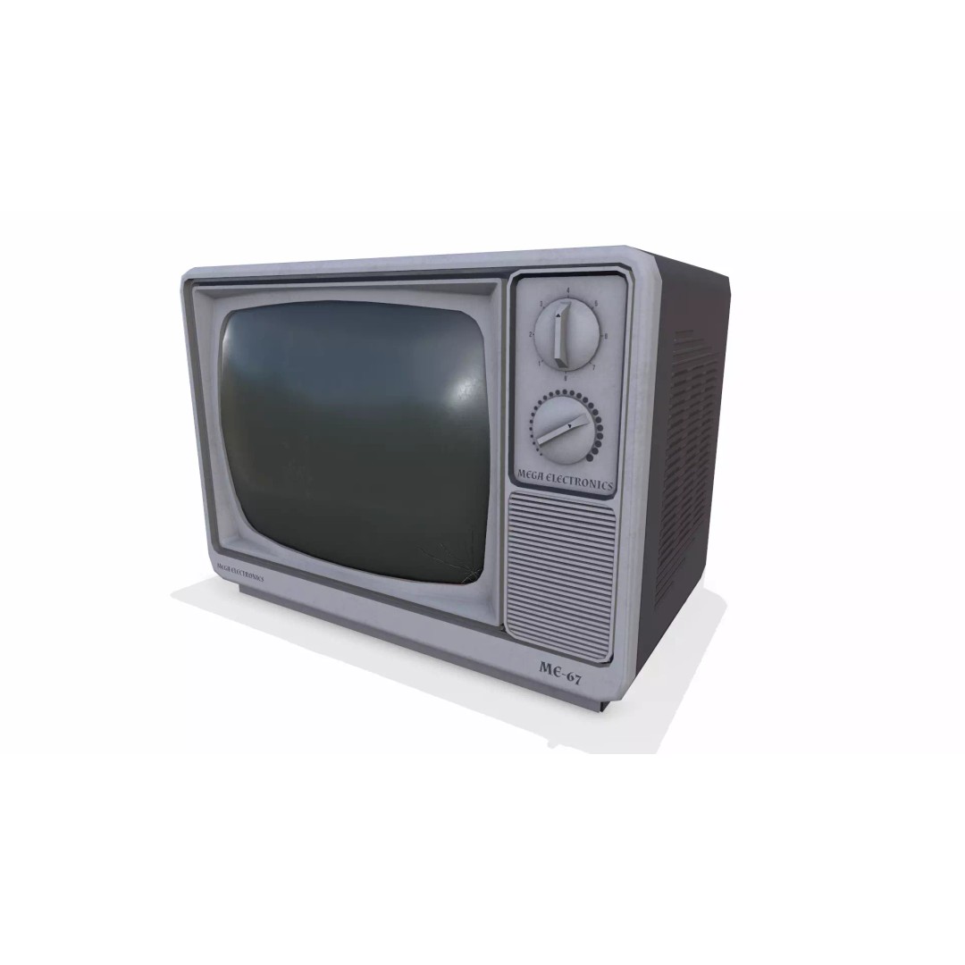 Retro Vintage CRT TV 3D Model – Low Poly PBR Game Asset, FBX - View 6