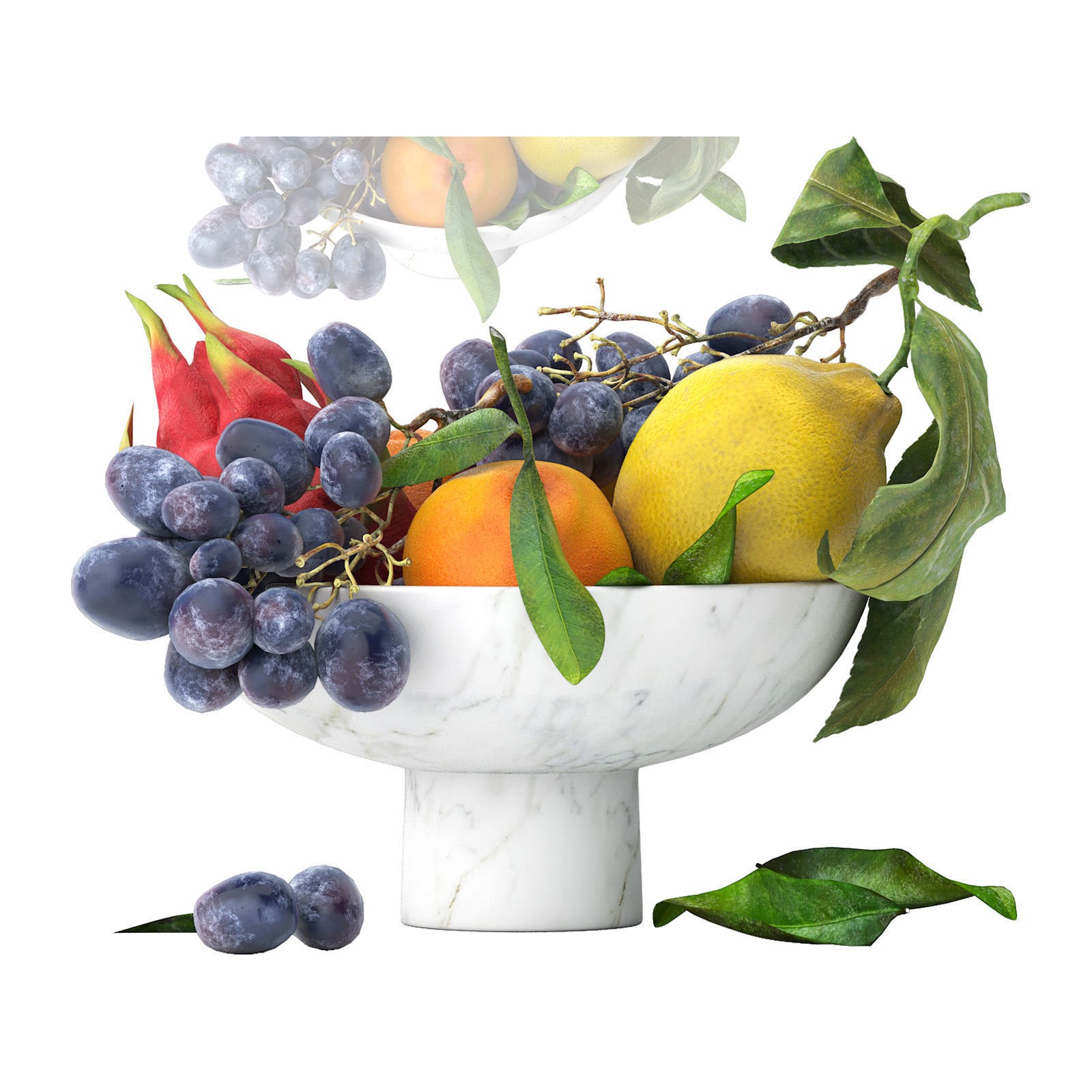 Bowl of Tropical Fruits - Game-Ready 3D Model - View 3