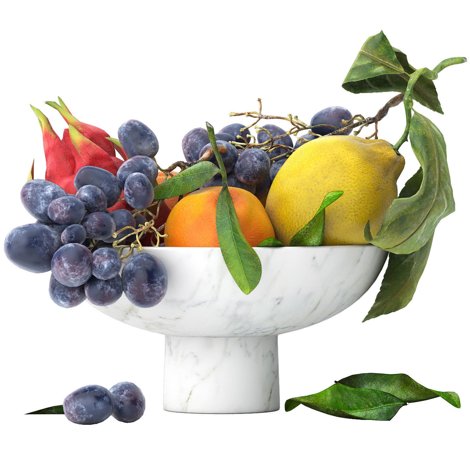 Bowl of Tropical Fruits - Game-Ready 3D Model - View 4