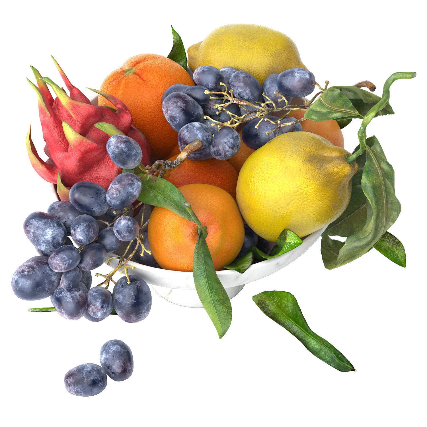 Bowl of Tropical Fruits - Game-Ready 3D Model - View 5