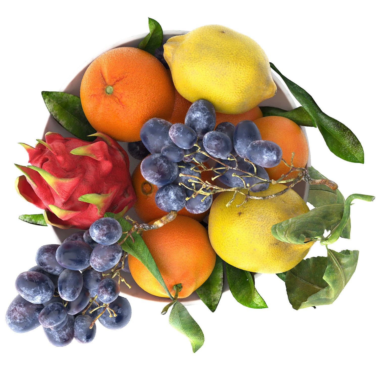 Bowl of Tropical Fruits - Game-Ready 3D Model - View 6