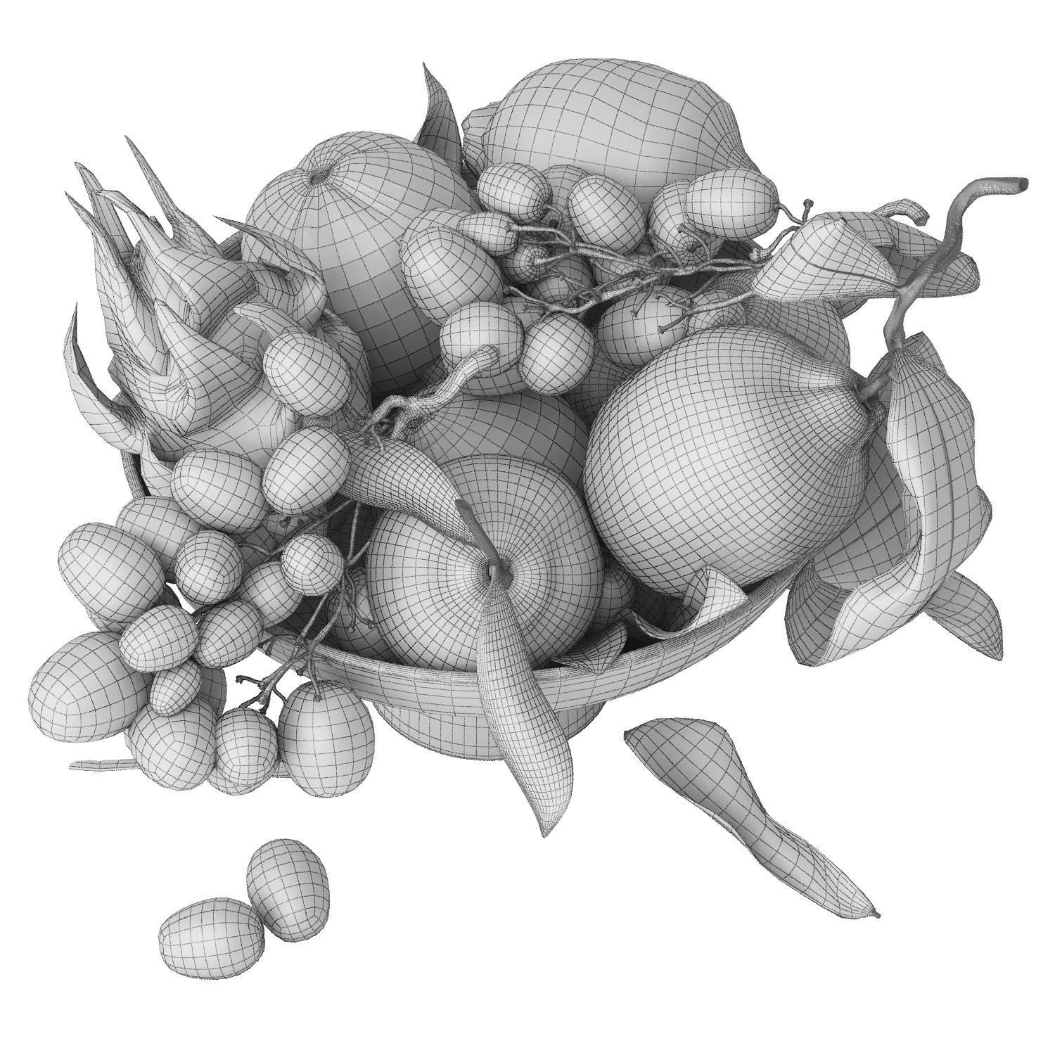 Bowl of Tropical Fruits - Game-Ready 3D Model - View 7