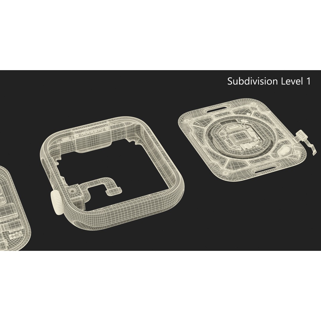 Apple Watch Main Shell Aluminum 3D Model – High Poly PBR Asset, FBX, OBJ - View 14