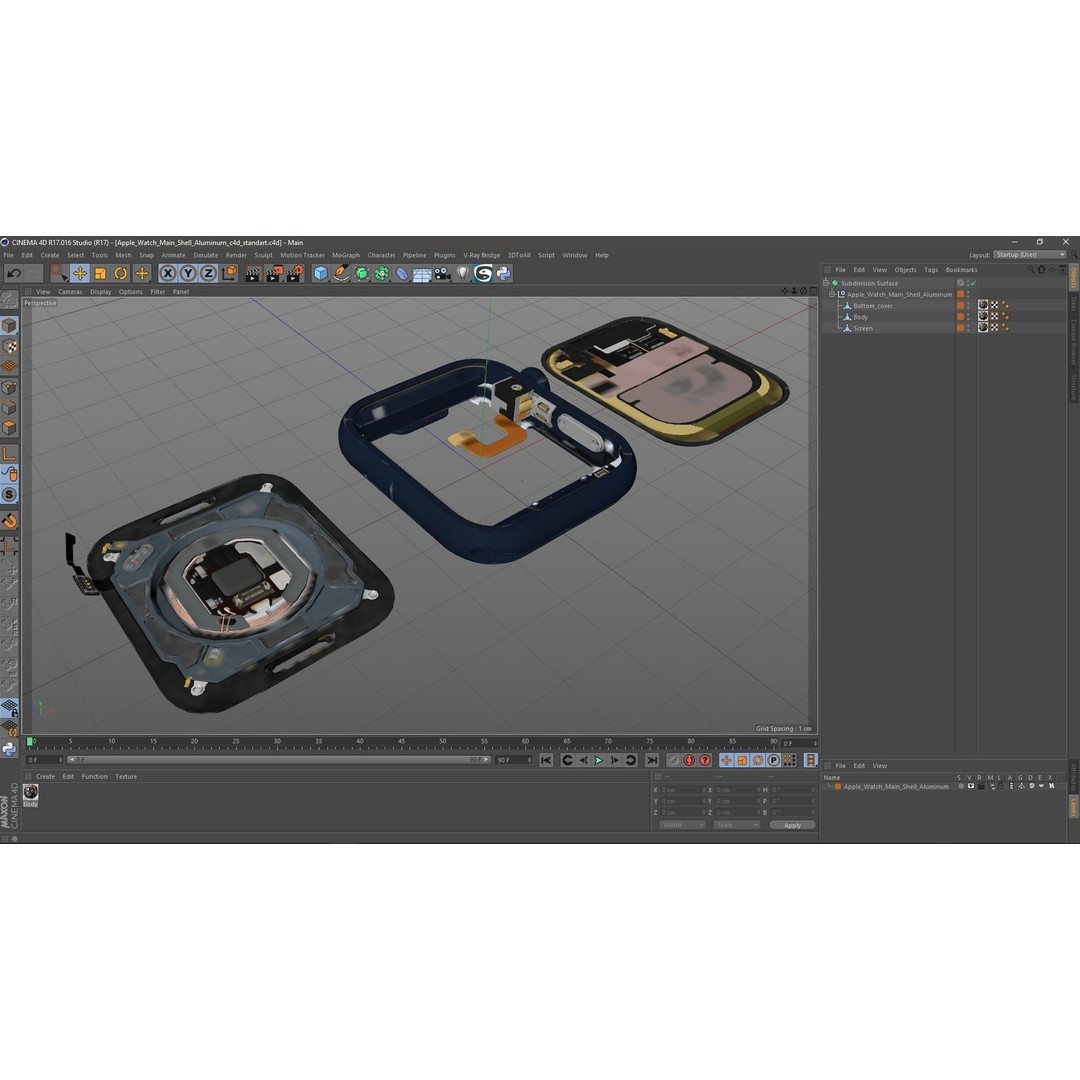 Apple Watch Main Shell Aluminum 3D Model – High Poly PBR Asset, FBX, OBJ - View 20
