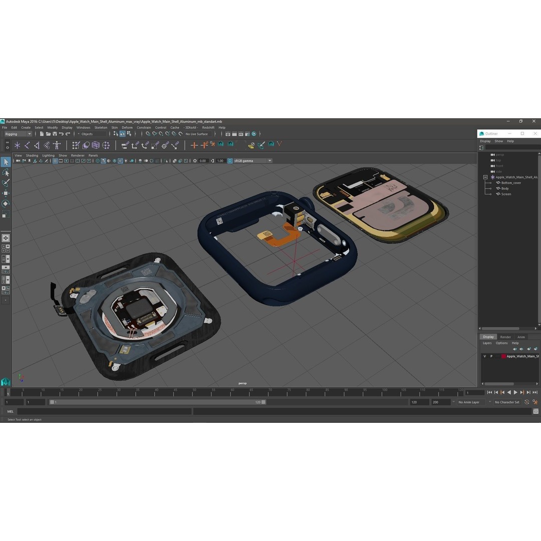 Apple Watch Main Shell Aluminum 3D Model – High Poly PBR Asset, FBX, OBJ - View 21