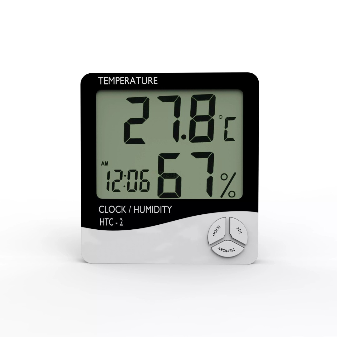 Digital Room Temperature Meter 3D Model – Low Poly Game Asset, FBX, OBJ - View 2