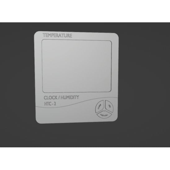 Digital Room Temperature Meter 3D Model – Low Poly Game Asset, FBX, OBJ - View 7