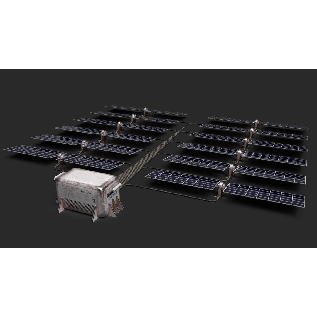 Solar Panels 3D Model – Low Poly PBR Asset with 8K Textures, FBX/OBJ - View 10