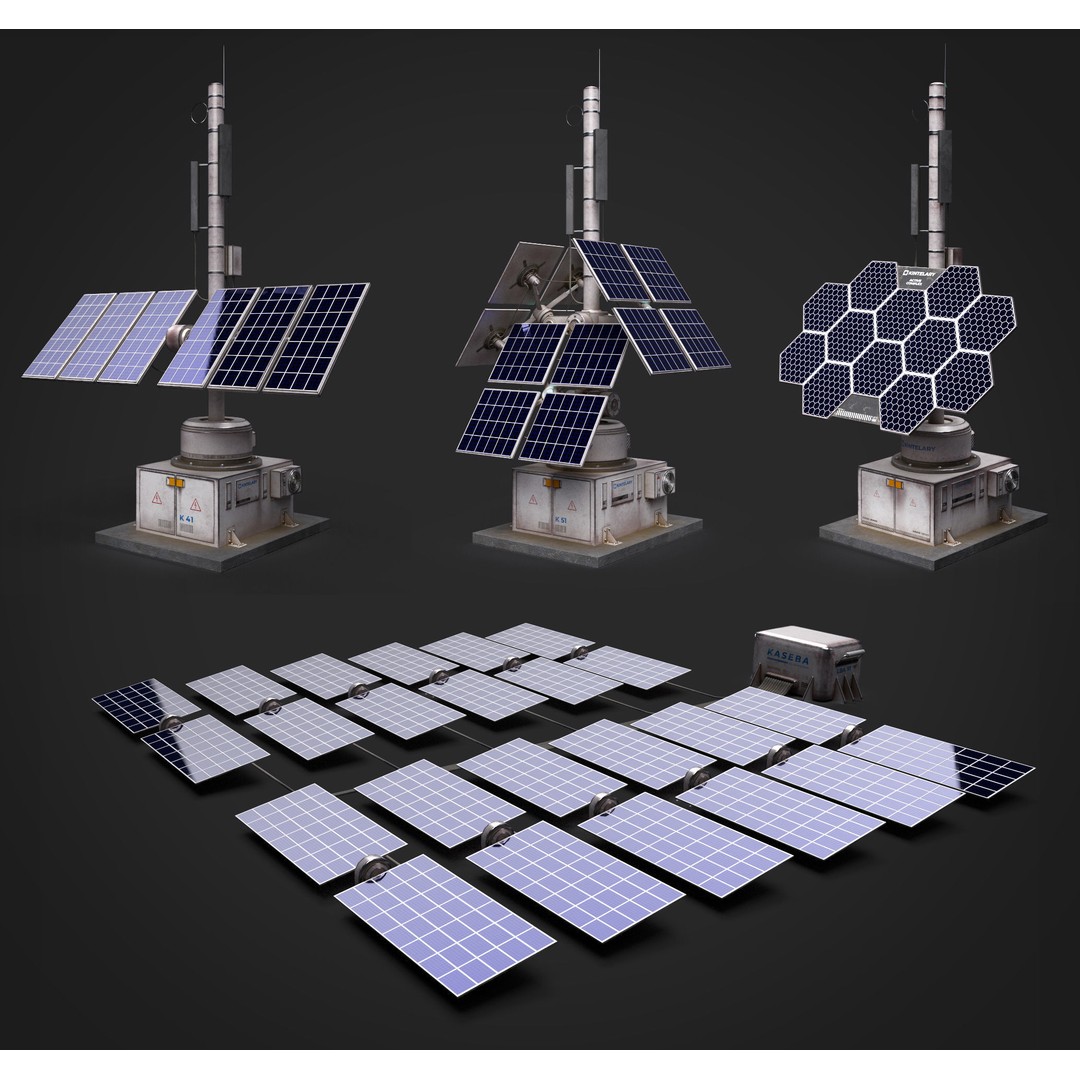 Solar Panels 3D Model – Low Poly PBR Asset with 8K Textures, FBX/OBJ - View 12