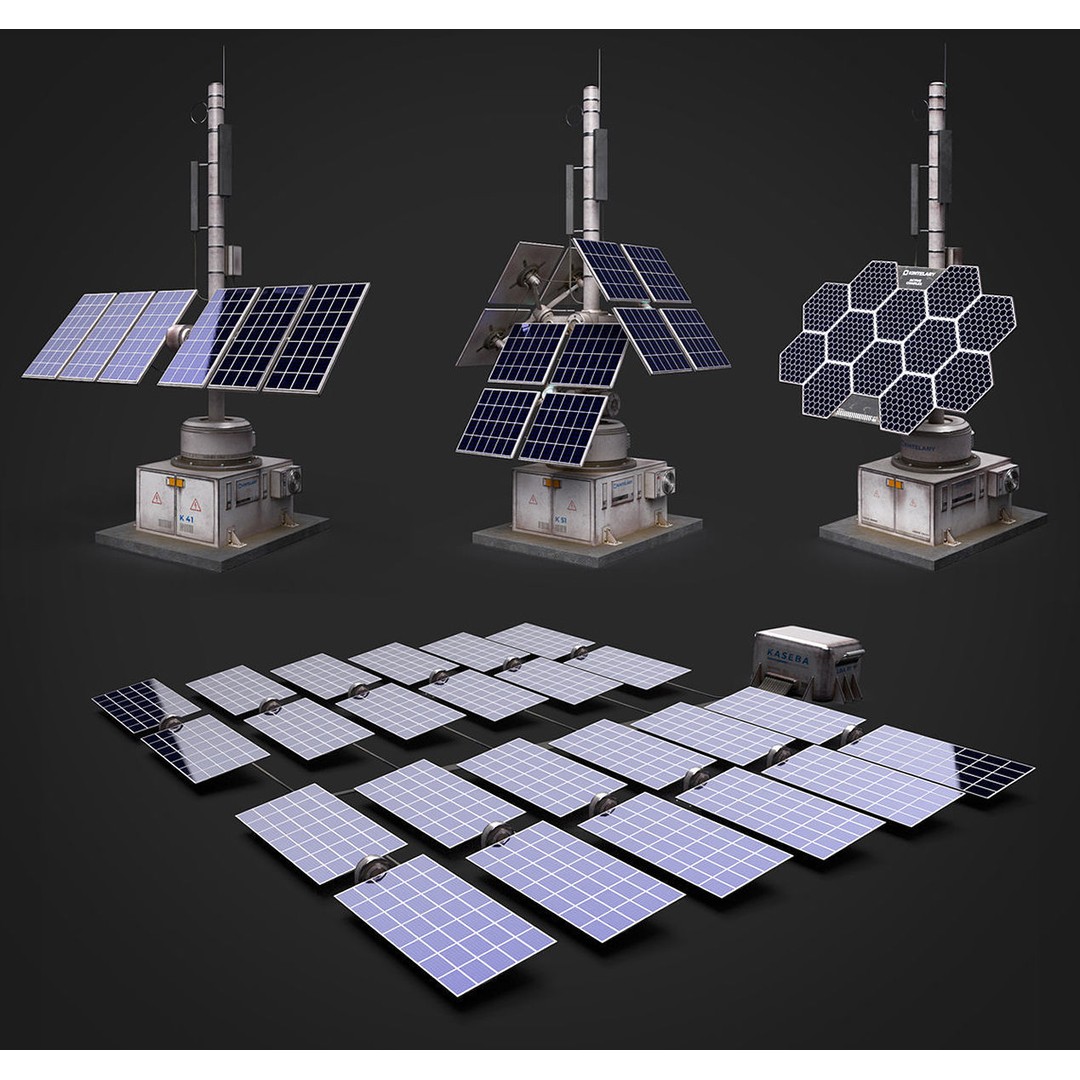 Solar Panels 3D Model – Low Poly PBR Asset with 8K Textures, FBX/OBJ - View 13