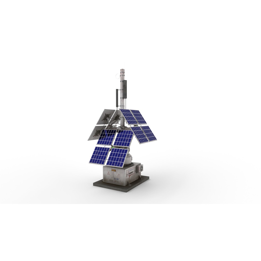 Solar Panels 3D Model – Low Poly PBR Asset with 8K Textures, FBX/OBJ - View 4
