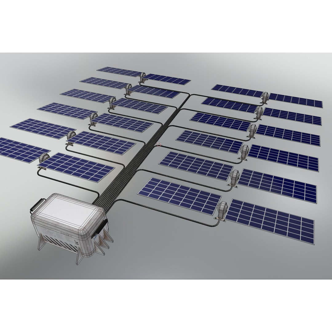 Solar Panels 3D Model – Low Poly PBR Asset with 8K Textures, FBX/OBJ - View 44