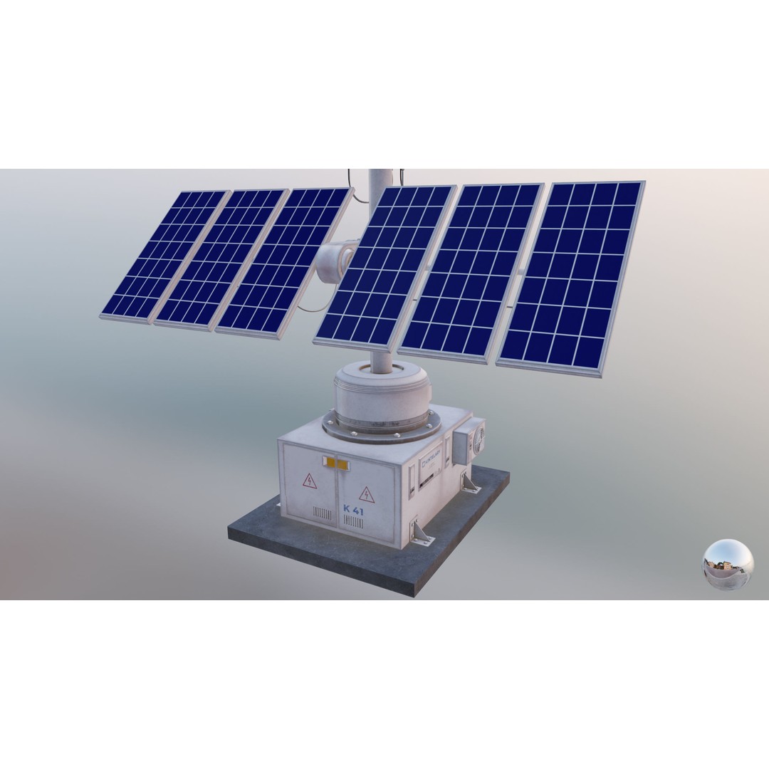 Solar Panels 3D Model – Low Poly PBR Asset with 8K Textures, FBX/OBJ - View 45
