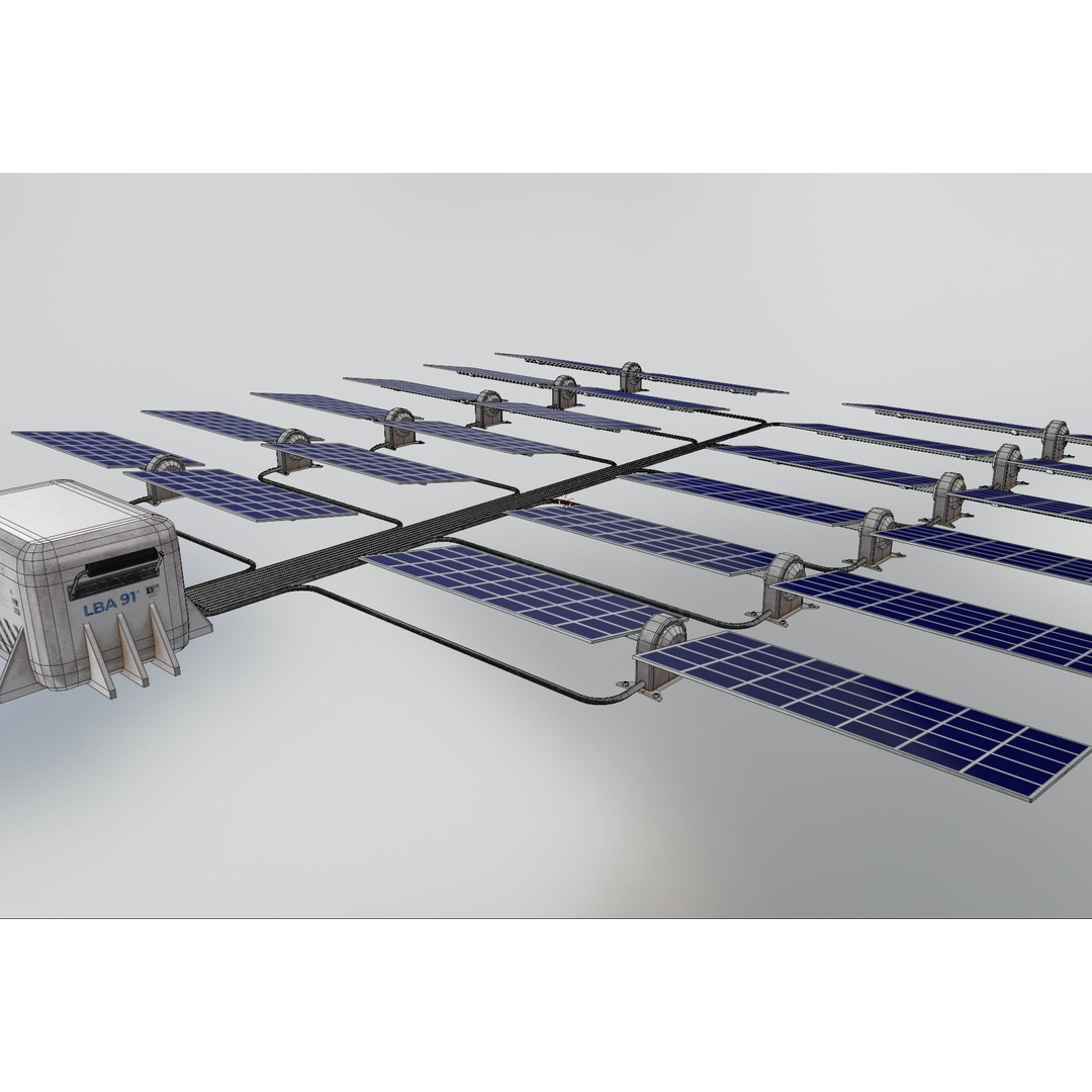 Solar Panels 3D Model – Low Poly PBR Asset with 8K Textures, FBX/OBJ - View 47