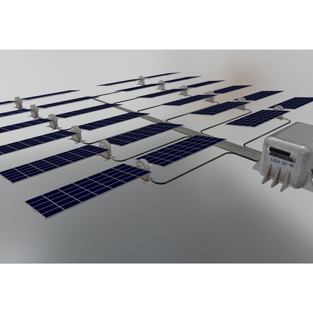 Solar Panels 3D Model – Low Poly PBR Asset with 8K Textures, FBX/OBJ - View 58