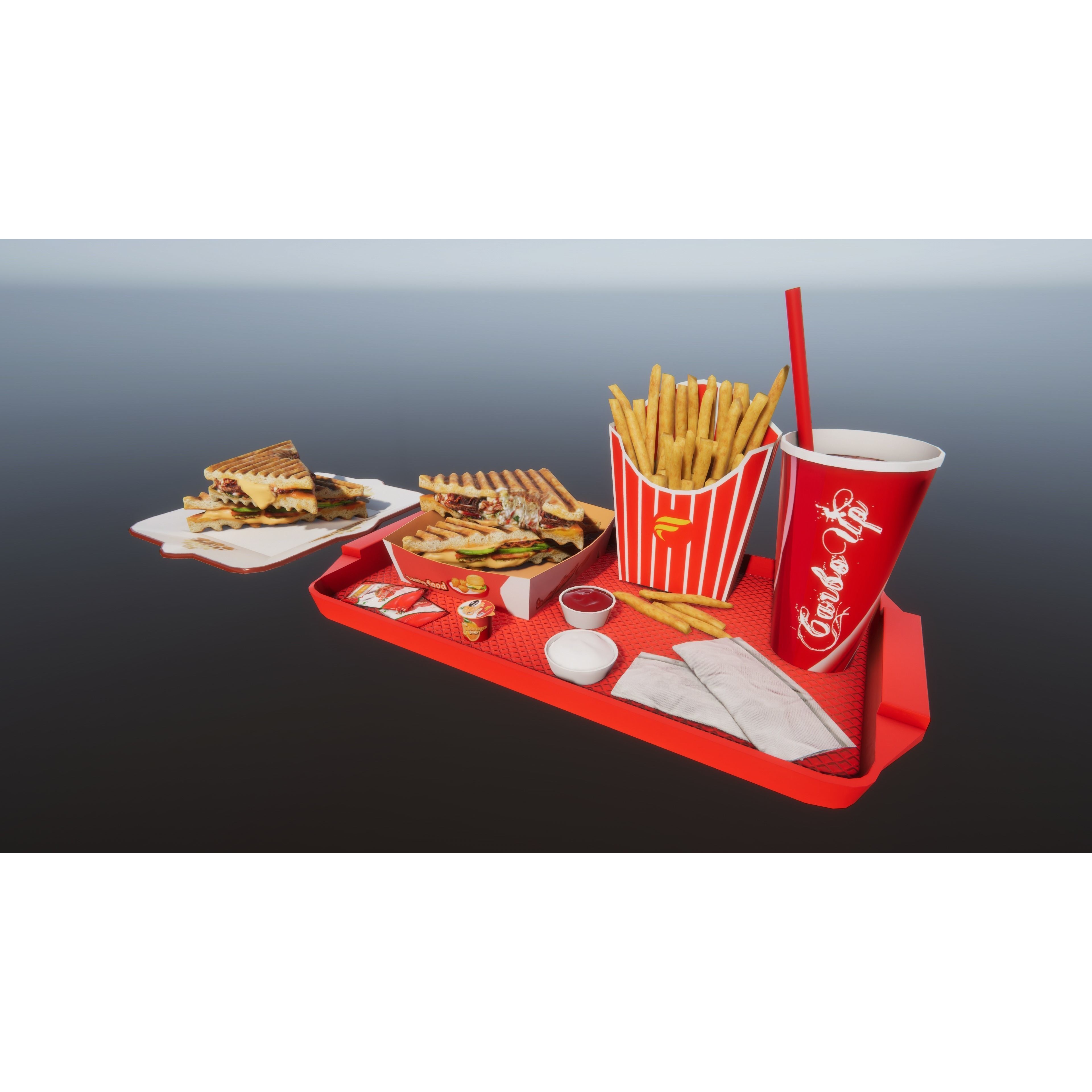 Fast Food Bundle - Low-Poly Game-Ready 3D Model - View 17