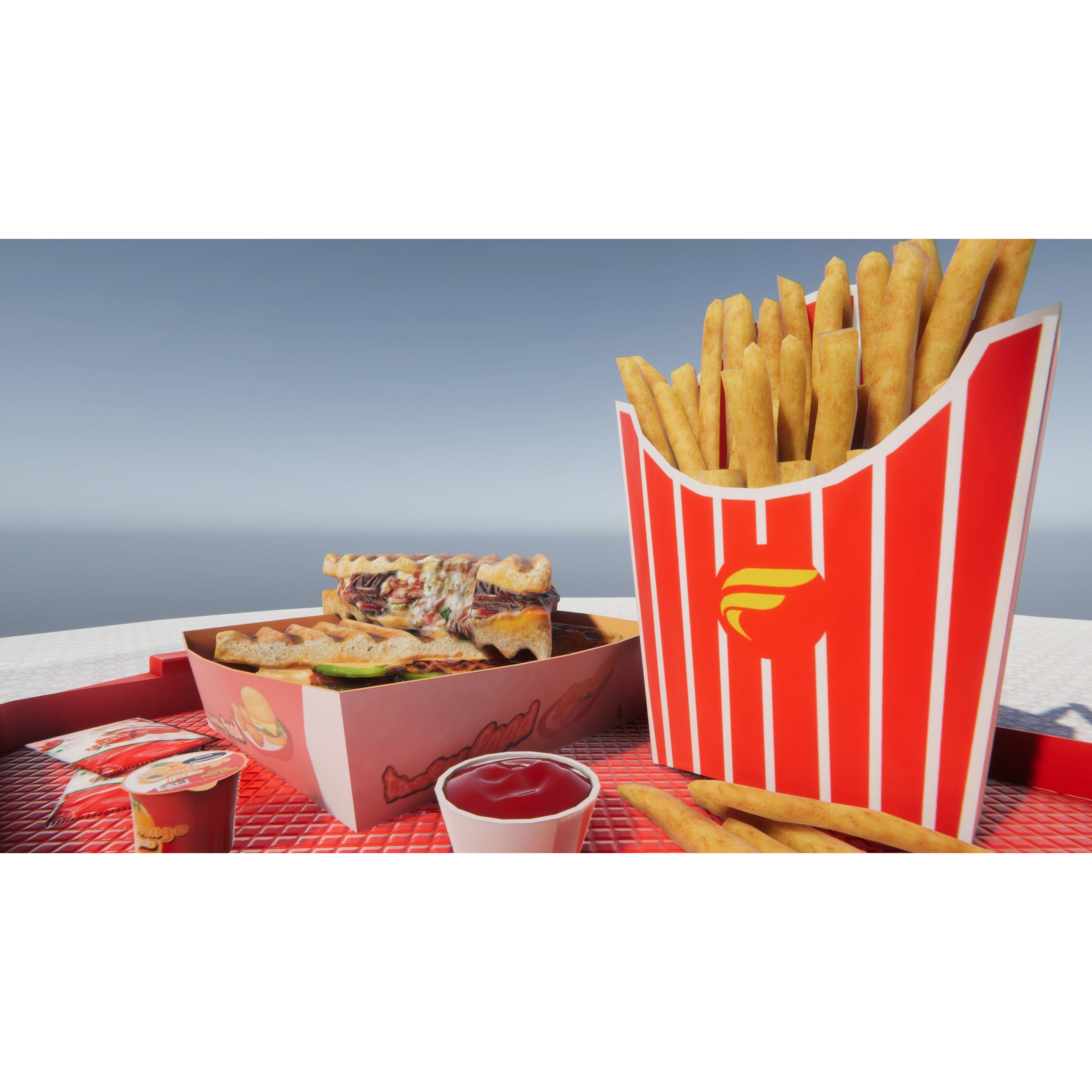 Fast Food Bundle - Low-Poly Game-Ready 3D Model - View 18