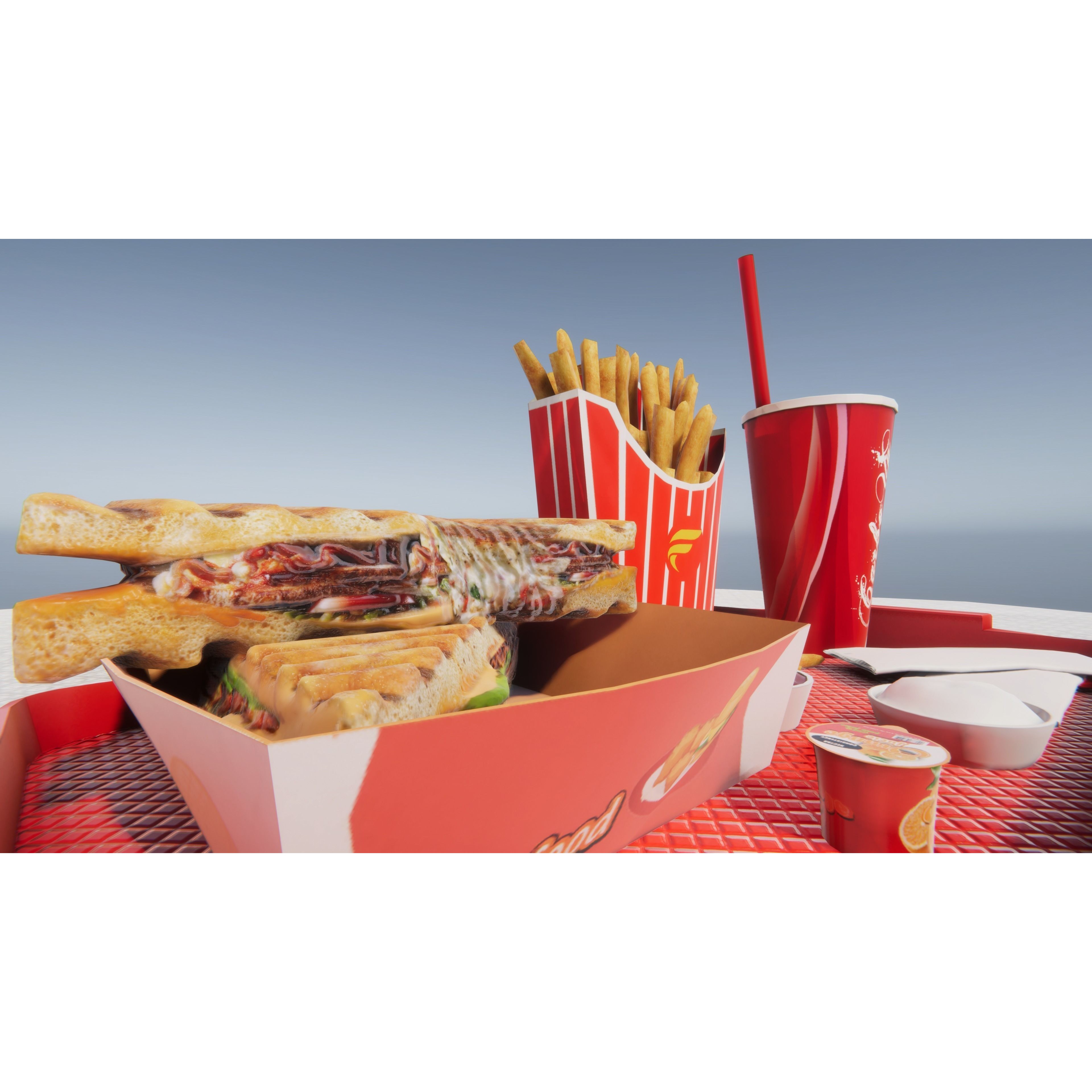 Fast Food Bundle - Low-Poly Game-Ready 3D Model - View 19